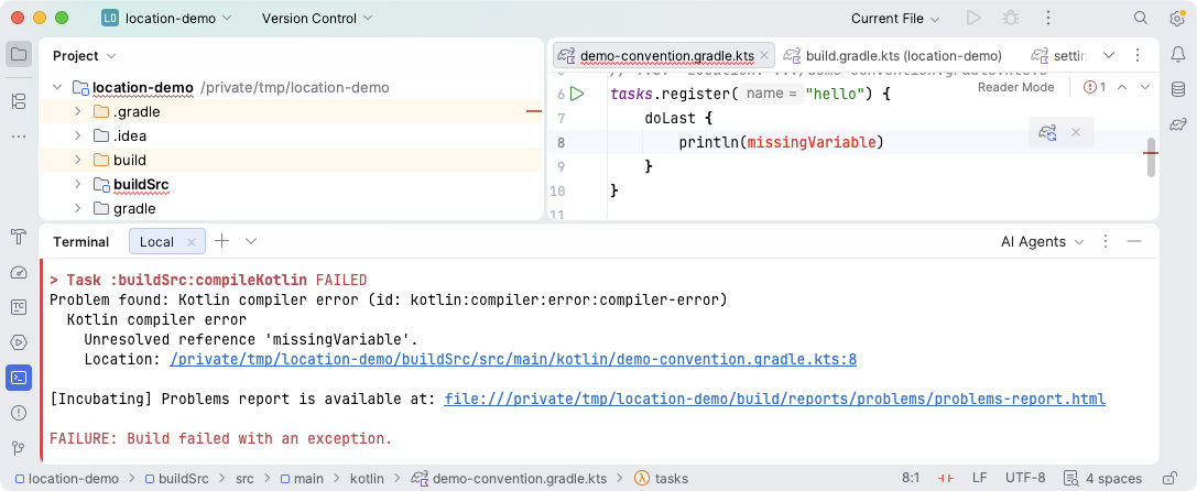 Problem Report Screenshot